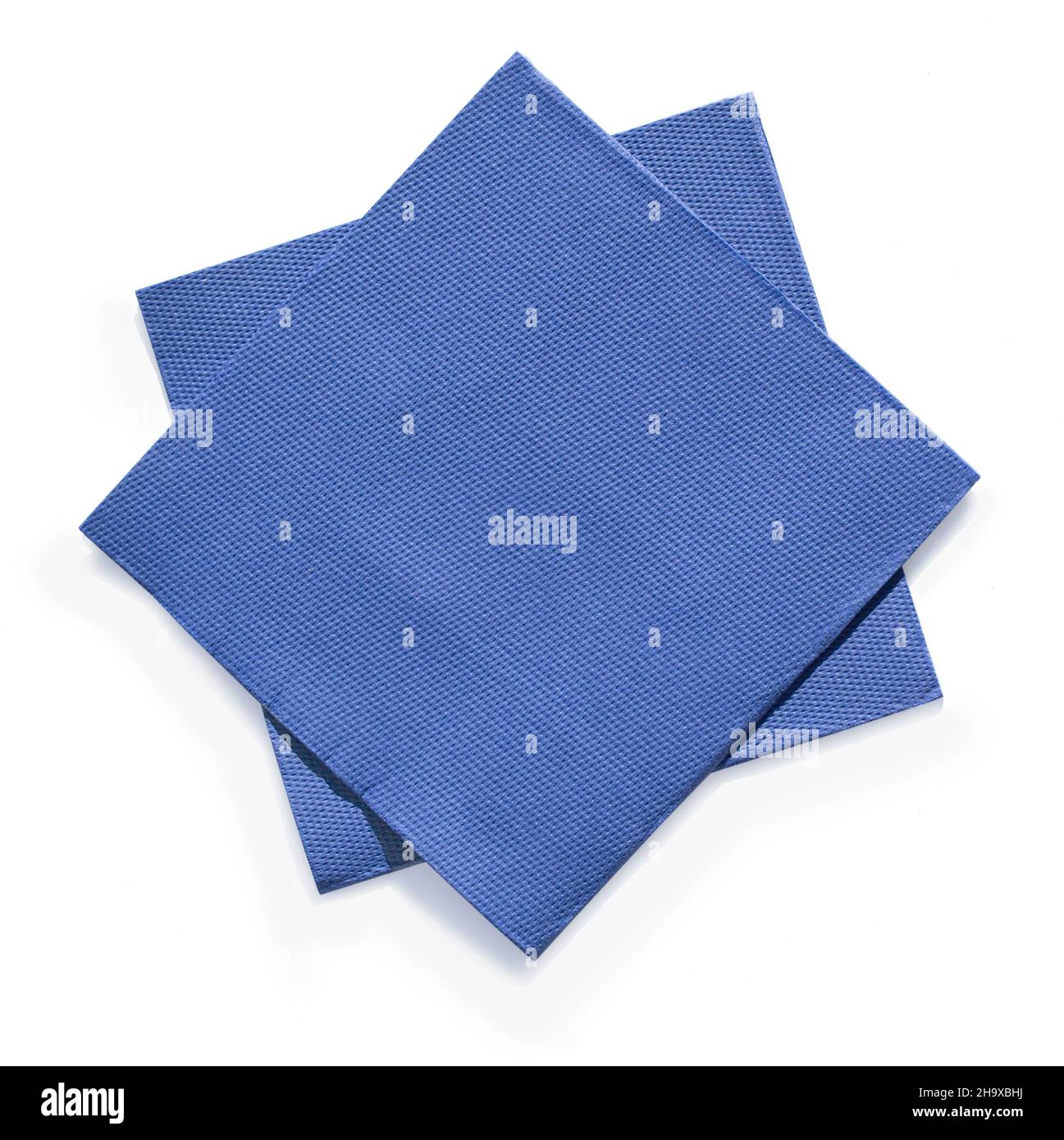 blue napkin on white isolated with clipping path Stock Photo Alamy