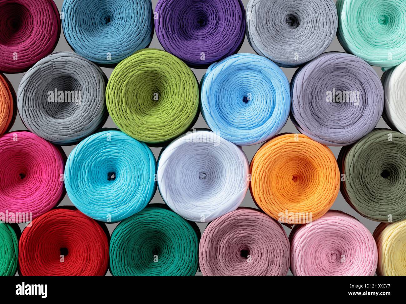 Colorful cotton craft threads. Skeins threads for needlework Stock