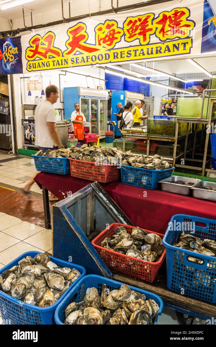KOTA KINABALU, MALAYSIA FEBRUARY 23, 2018 Oysters at Suang Tain