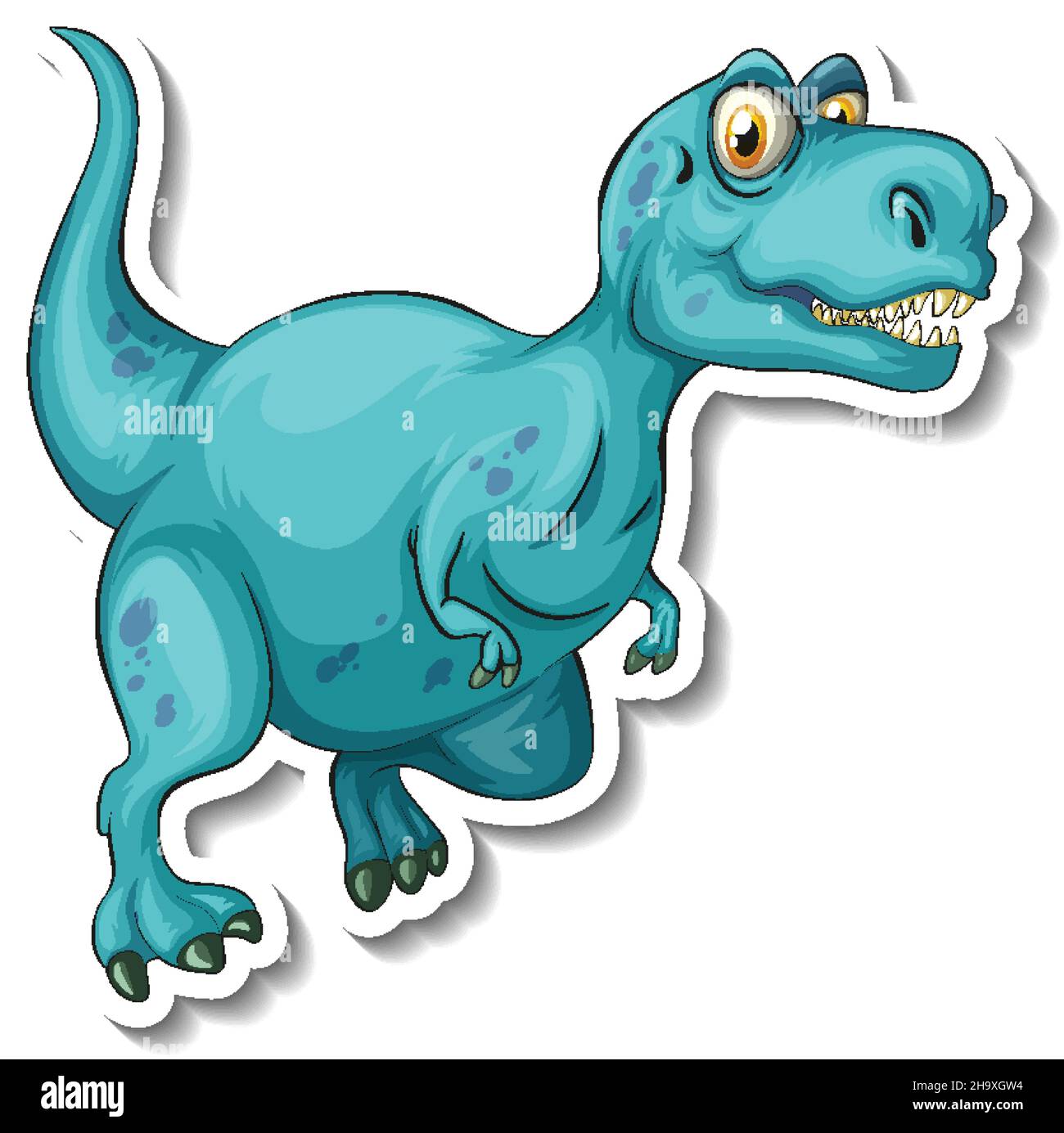 Tea-Rex -Funny Tea drinking Dinosaur T-Rex Cute' Sticker