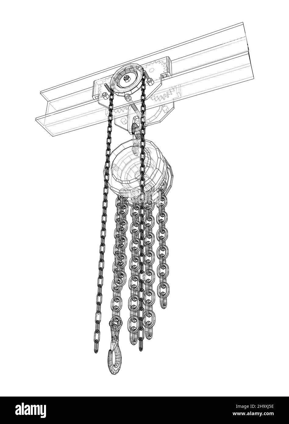 A Hoist on the beam. 3d illustration Stock Photo Alamy