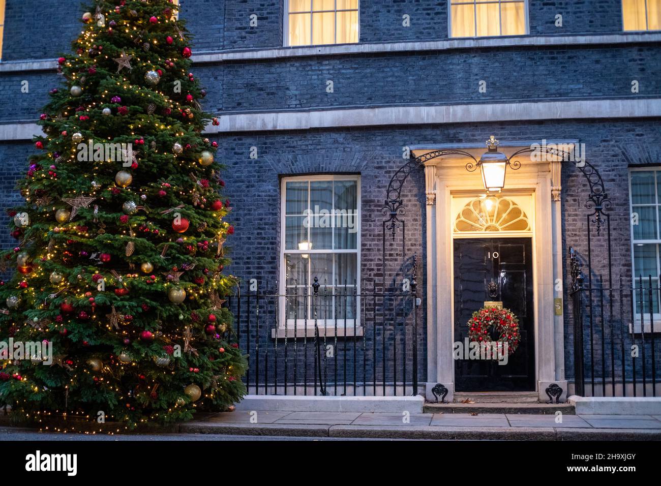 Christmas Decorations in Downing Street Stock Photo