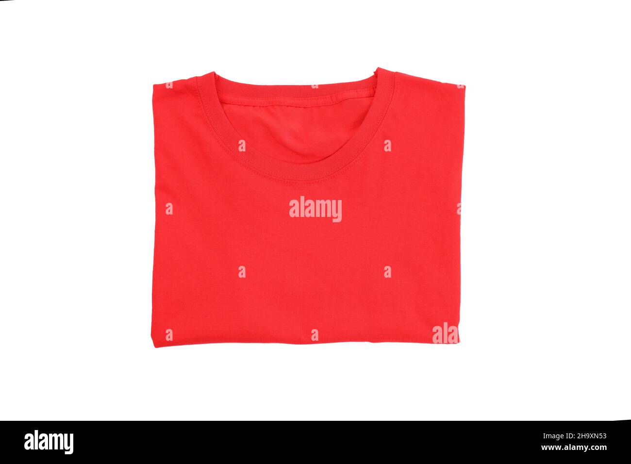 Blank folded red t-shirt isolated on white background Stock Photo - Alamy
