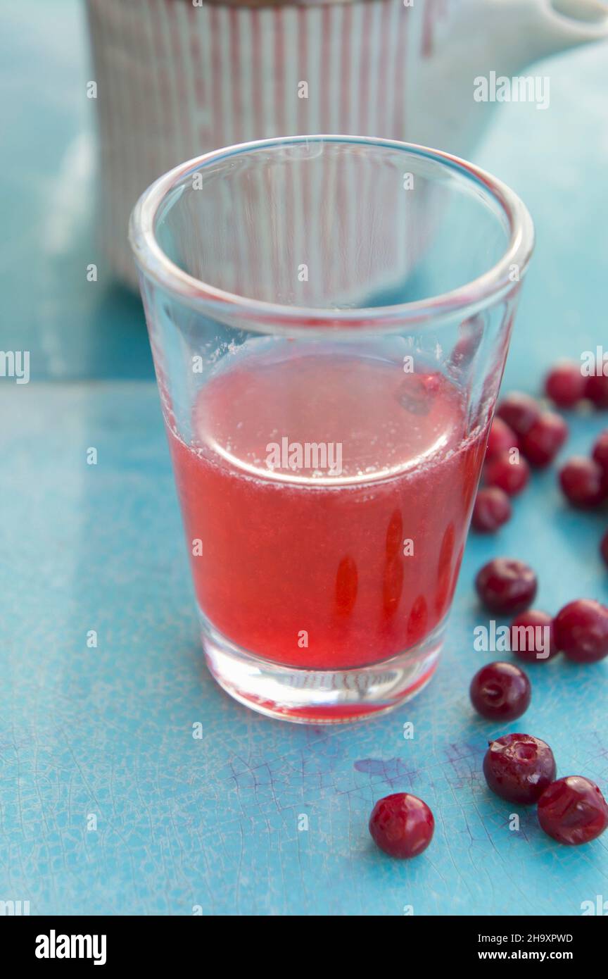 Lingonberry juice in a glass Stock Photo Alamy