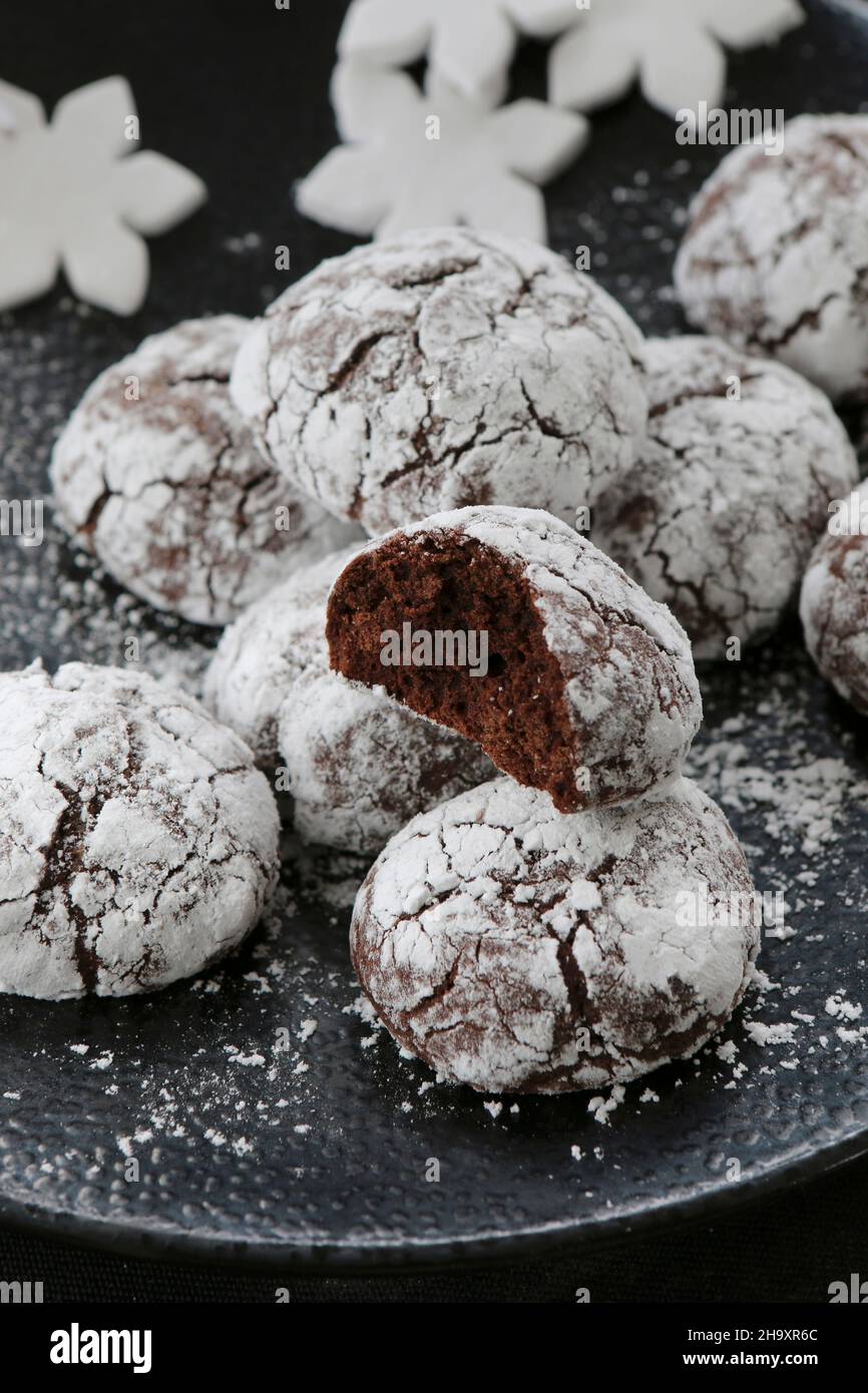 Glutenfree hazelnut and chocolate biscuits Stock Photo Alamy