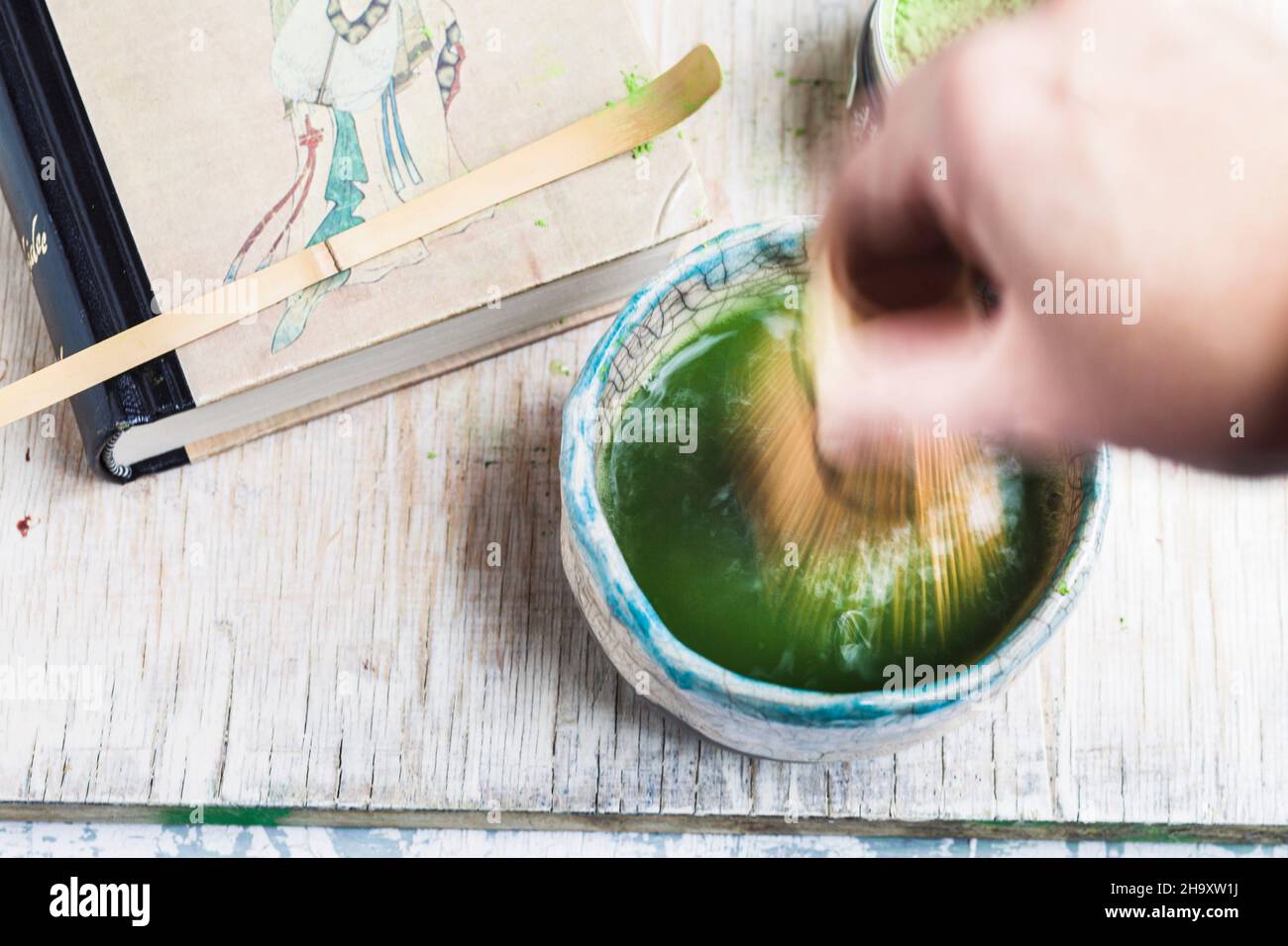 Matcha tea being prepared Stock Photo Alamy