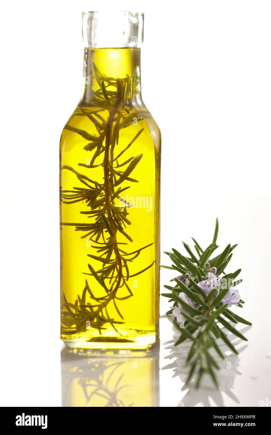 Homemade rosemary oil Stock Photo Alamy