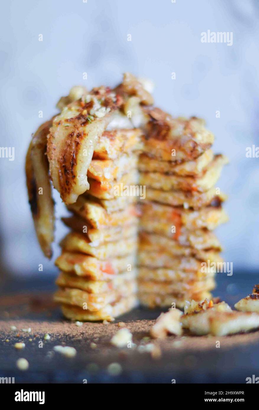 Grilled Banana Pancakes Stock Photo Alamy