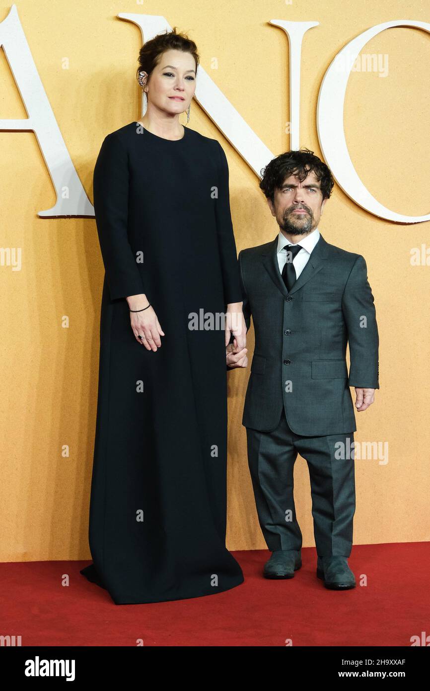ODEON LUXE Leicester Square, London, UK. 7 December 2021.  Peter Dinklage and Erica Schmidt  UK PREMIERE OF CYRANO. . Picture by Julie Edwards./Alamy Live News Stock Photo