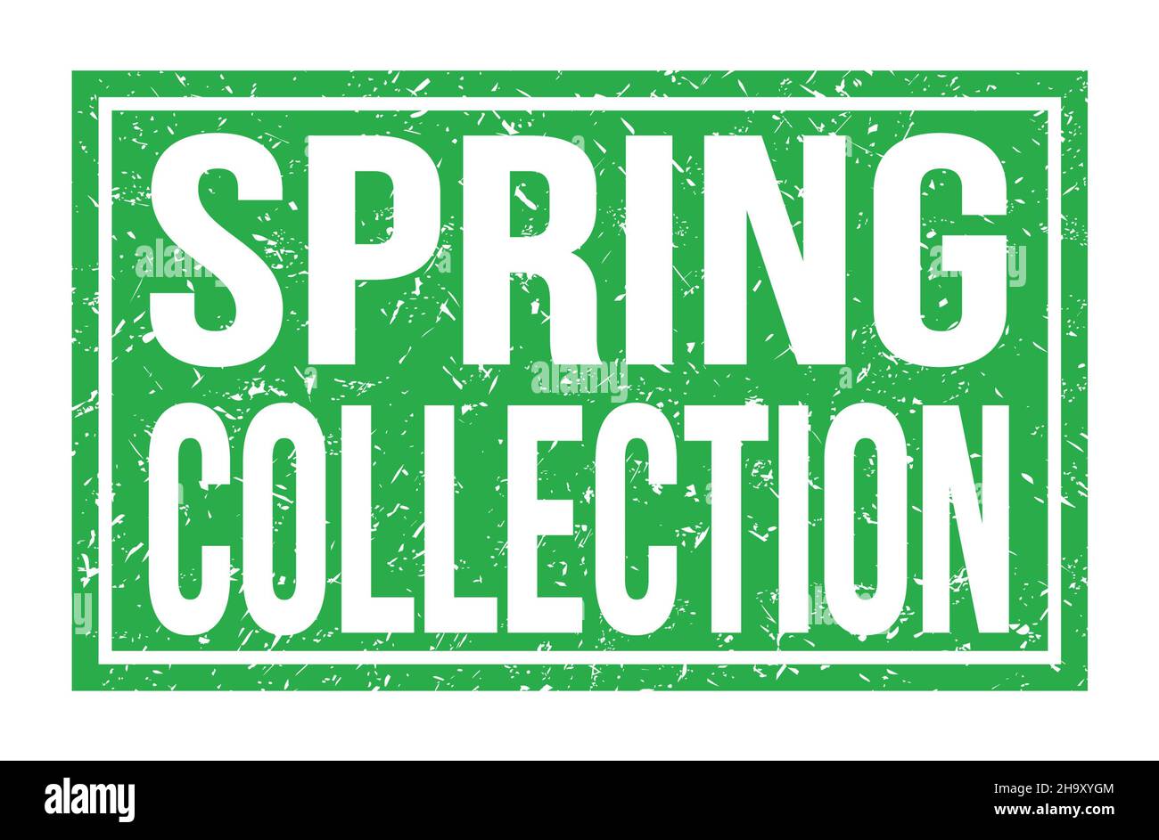 Spring Collection Text SPRING COLLECTION, words written on green rectangle stamp sign Stock ...