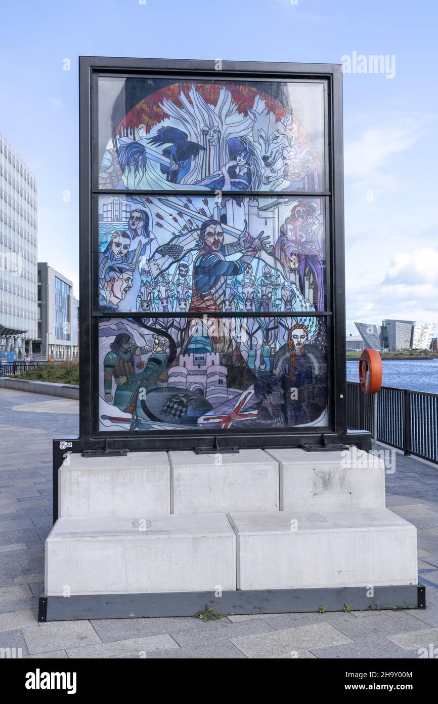 BELFAST, UNITED KINGDOM Oct 04, 2021 A vertical shot of a stained