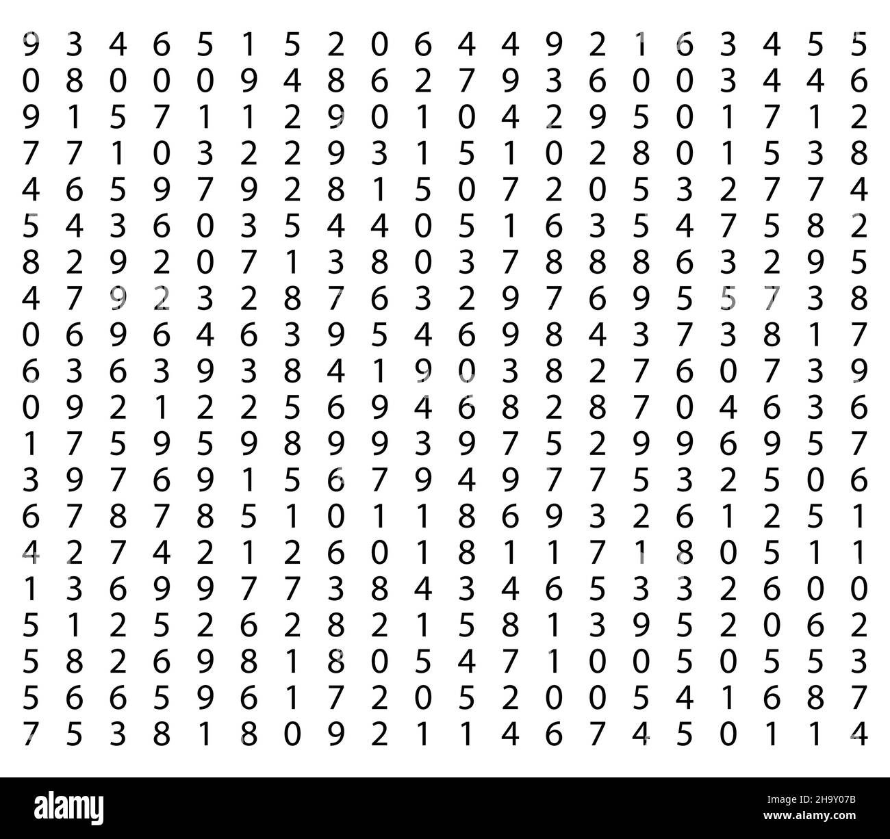 Number background. Random digits string. Vector simple pattern. Zero to ...