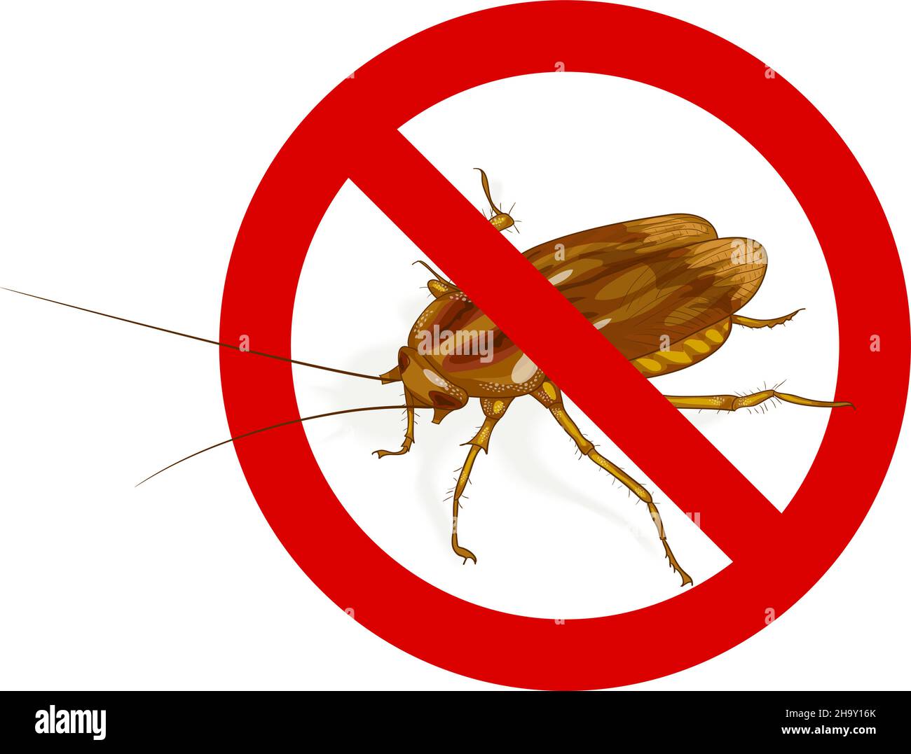 Stop Cockroach sign. Vector illustration. Stock Vector