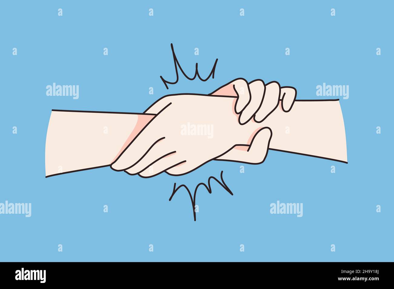Close up of people hold join hands show strong bond and unity. Persons  demonstrate support and help. Friendship and partnership. Togetherness  concept. Flat vector illustration, cartoon character Stock Vector Image &  Art -