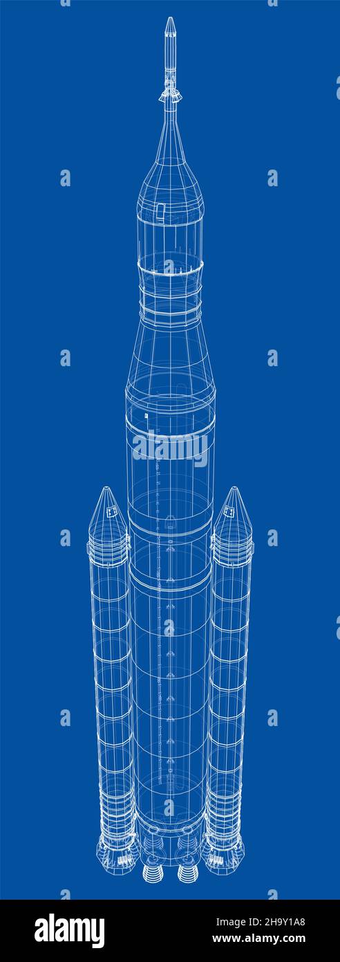 Space rocket concept outline Stock Photo - Alamy