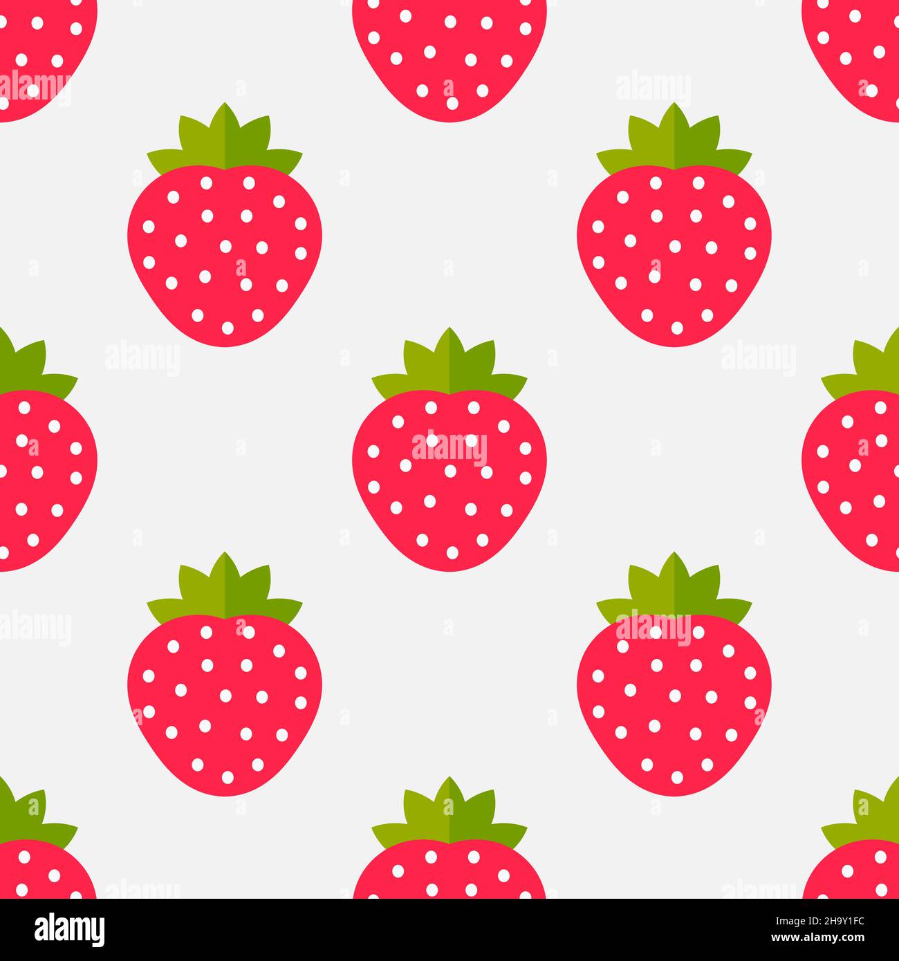 Sweet red strawberries seamless flat pattern background. Vector illustration Stock Vector