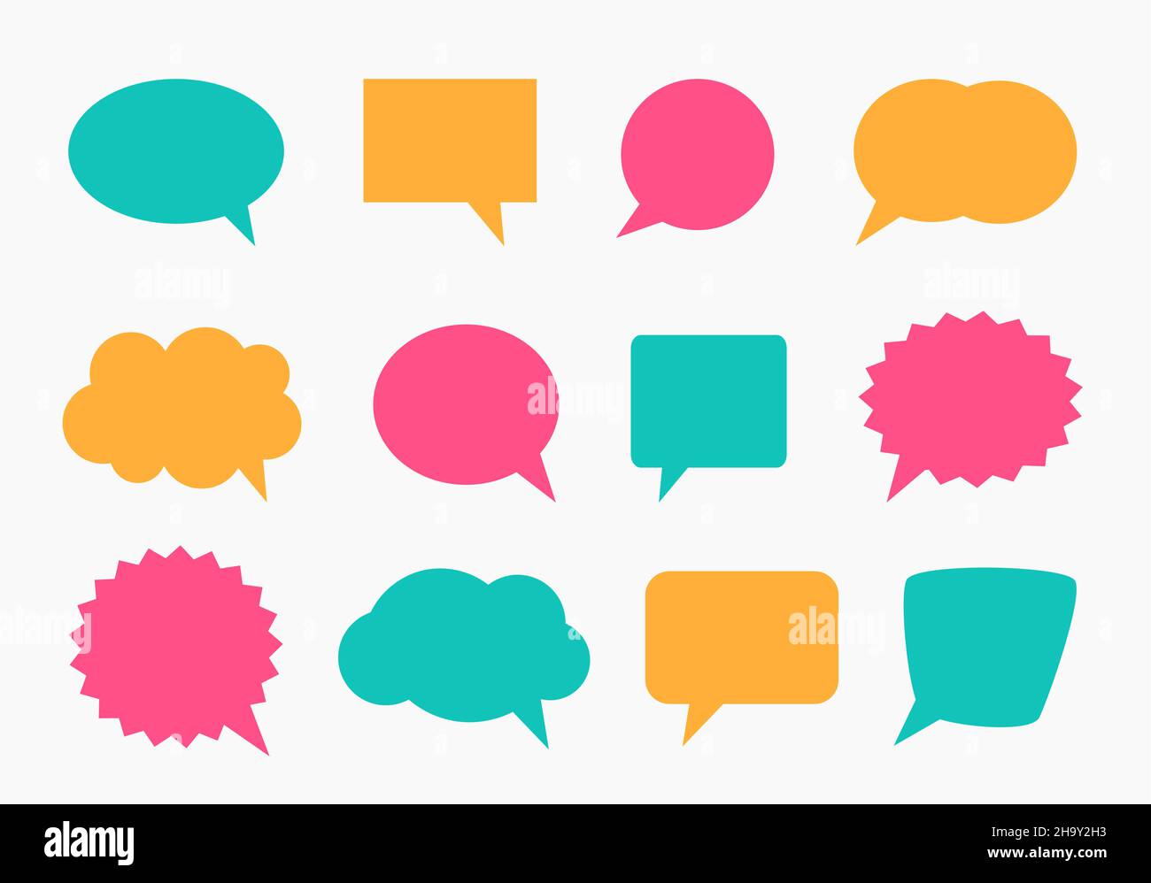 Speech bubbles clouds flat design set. Vector illustration Stock Vector ...