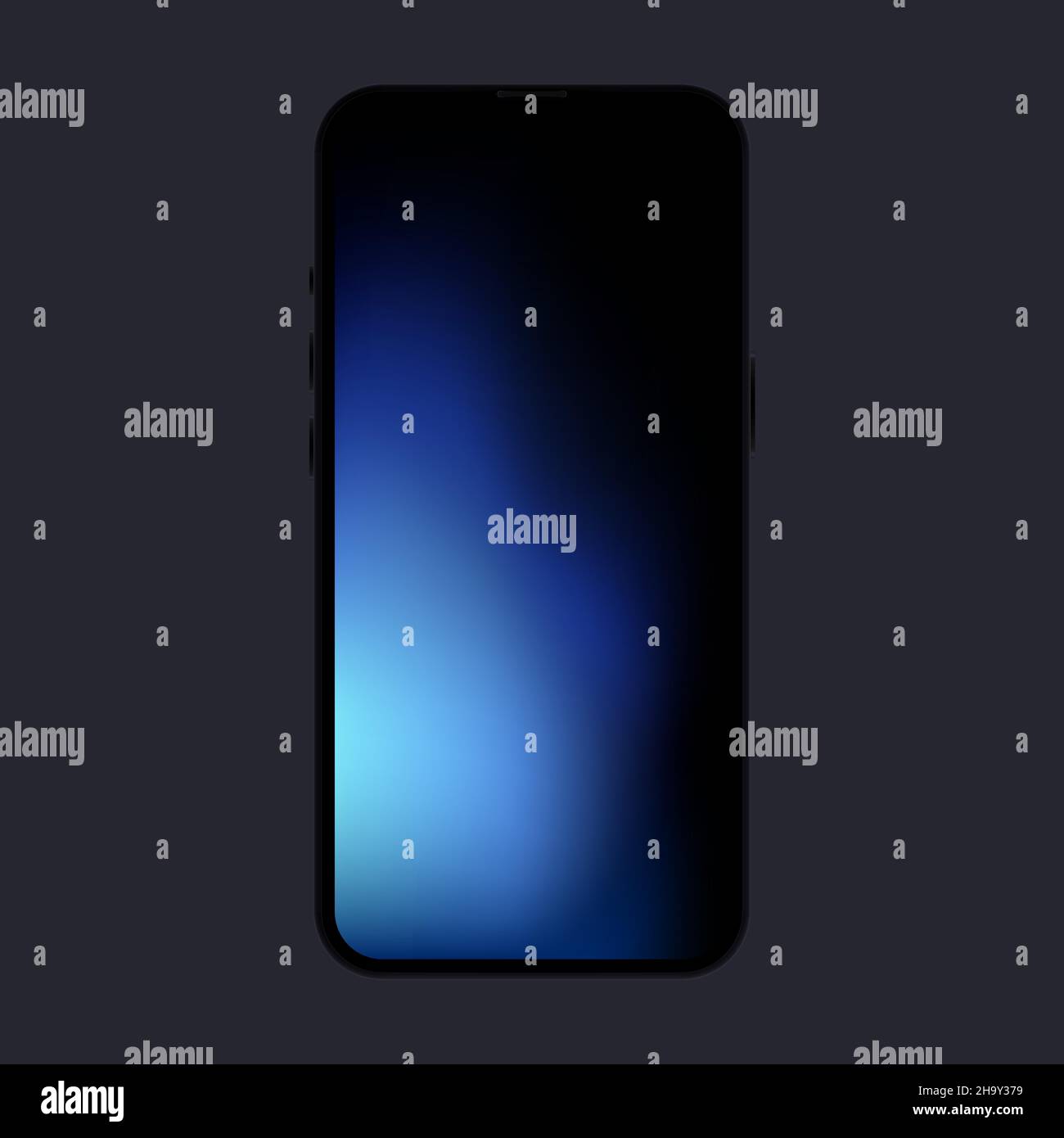 Front view. Blue Gradient Smartphone Mockup. Vector illustration Stock Vector