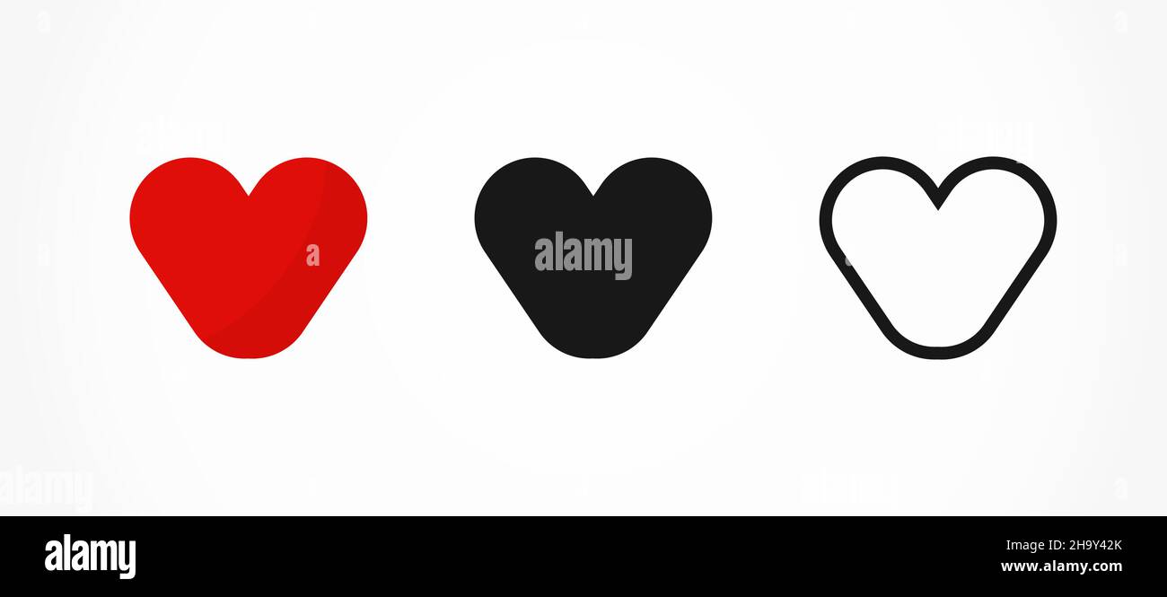 Heart icons symbols set. Vector illustration Stock Vector Image & Art ...