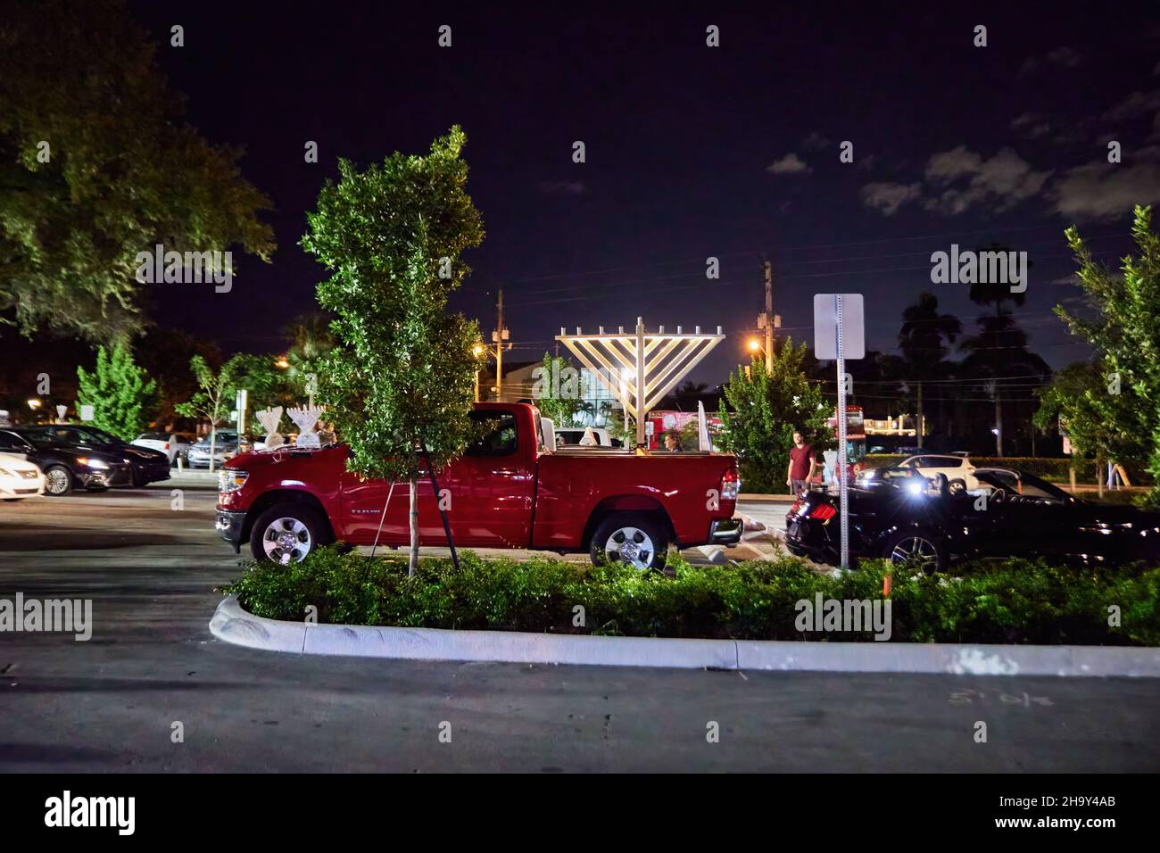 Dec. 01, 2021 Fort Lauderdale, Florida, USA Grand menorah lighting