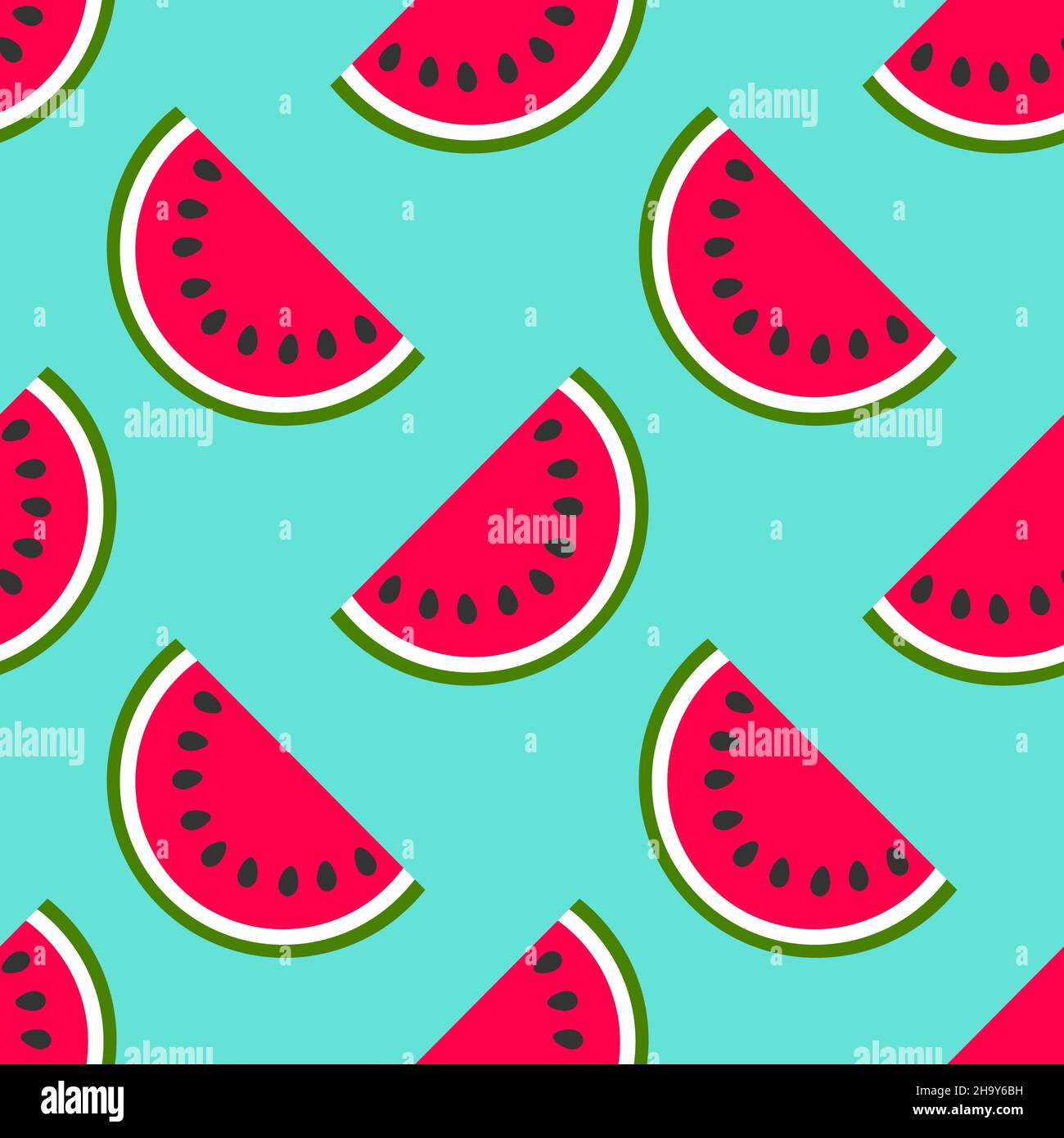 Watermelon fruits slices seamless pattern. Vector illustration Stock ...