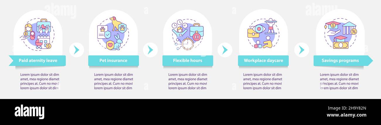 Perks for staff with kids infographic template Stock Vector