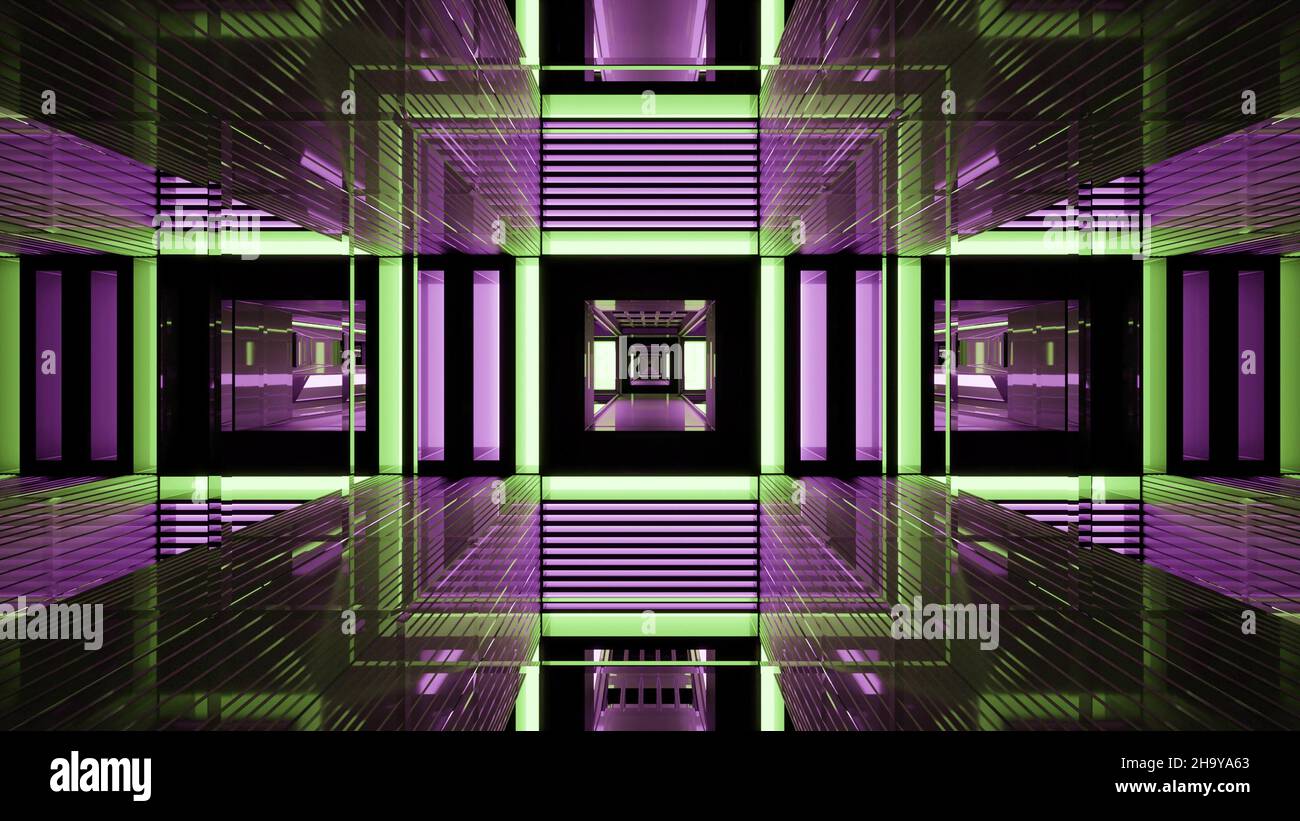 3D illustration of 4K UHD reflective tunnel Stock Photo - Alamy