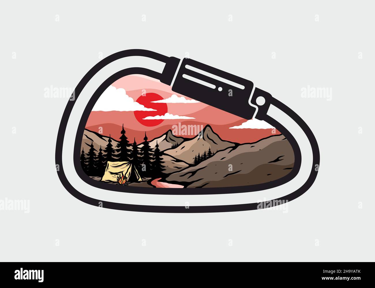 Camping by the river flat illustration design Stock Vector Image & Art ...
