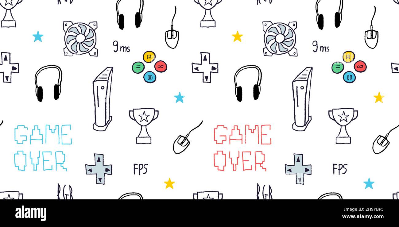 Computer games - seamless background Royalty Free Vector