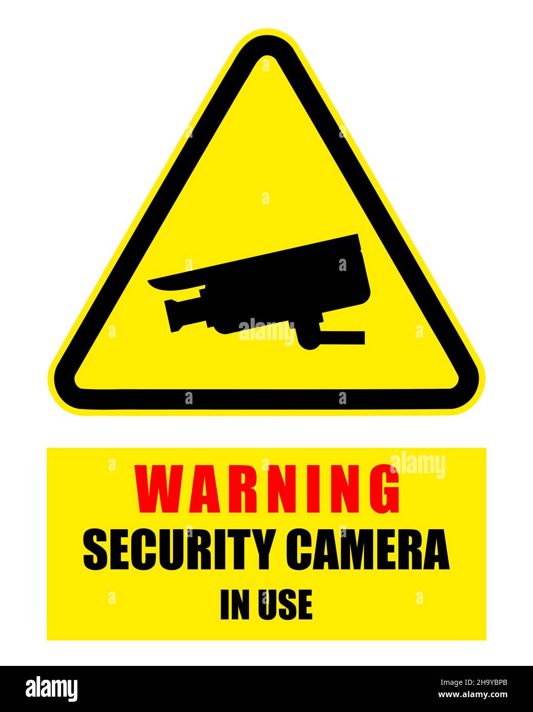 Security camera warning sign. Vector sticker design for video surveillance CCTV warning Stock