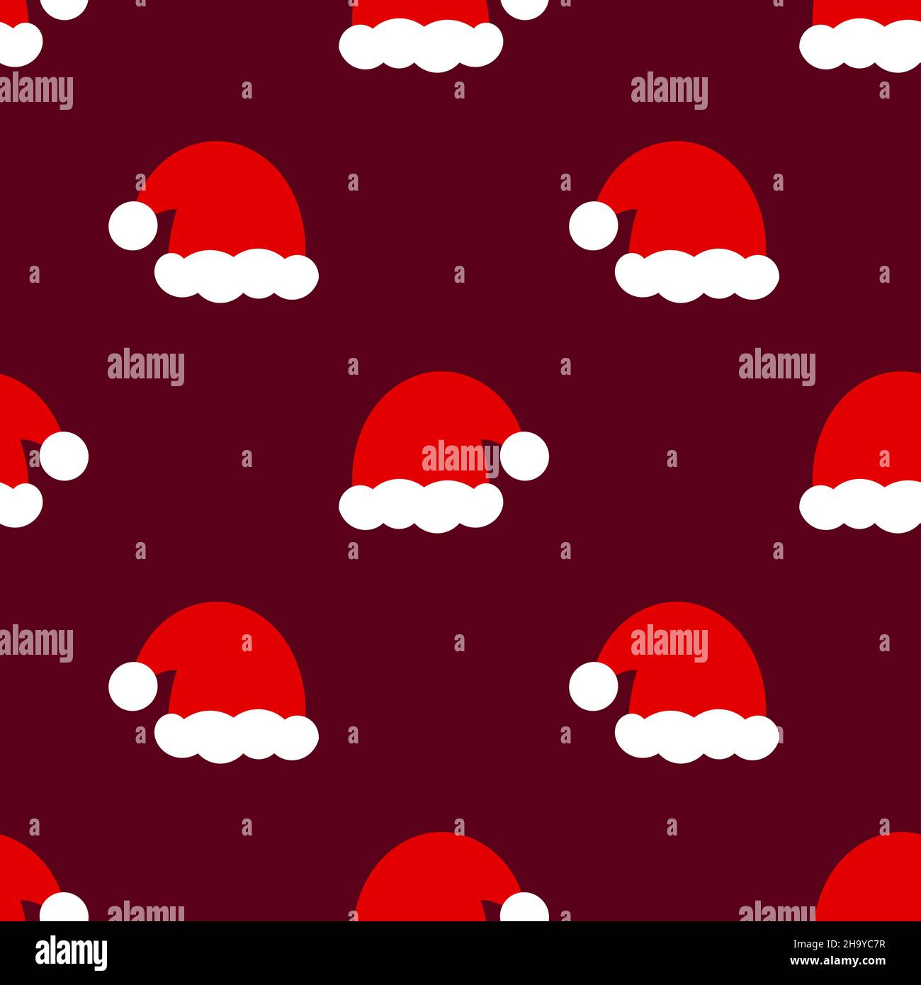 Santa Claus hats seamless Christmas pattern. Vector illustration Stock ...