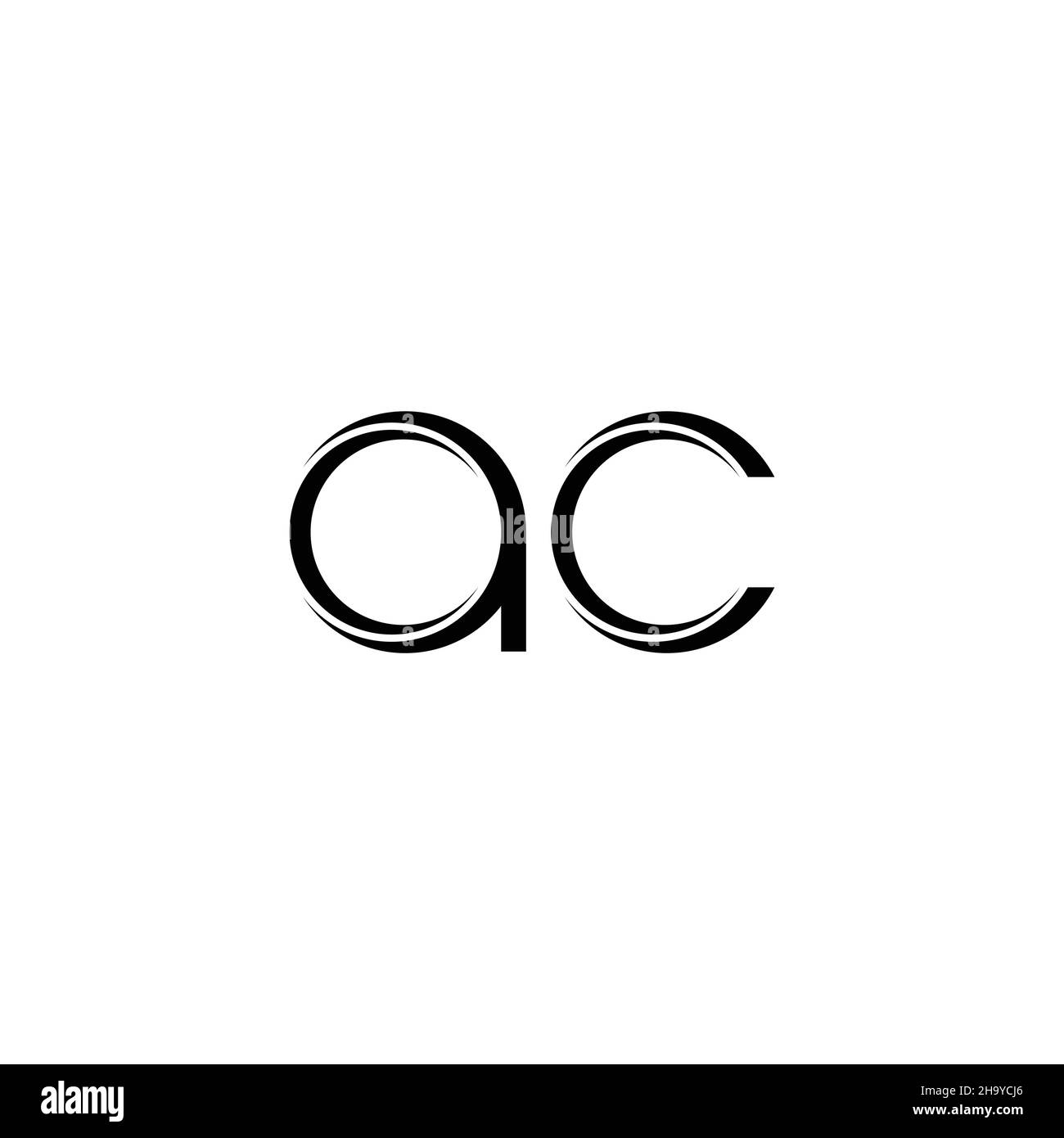 AC Logo monogram with slice rounded modern design template isolated on