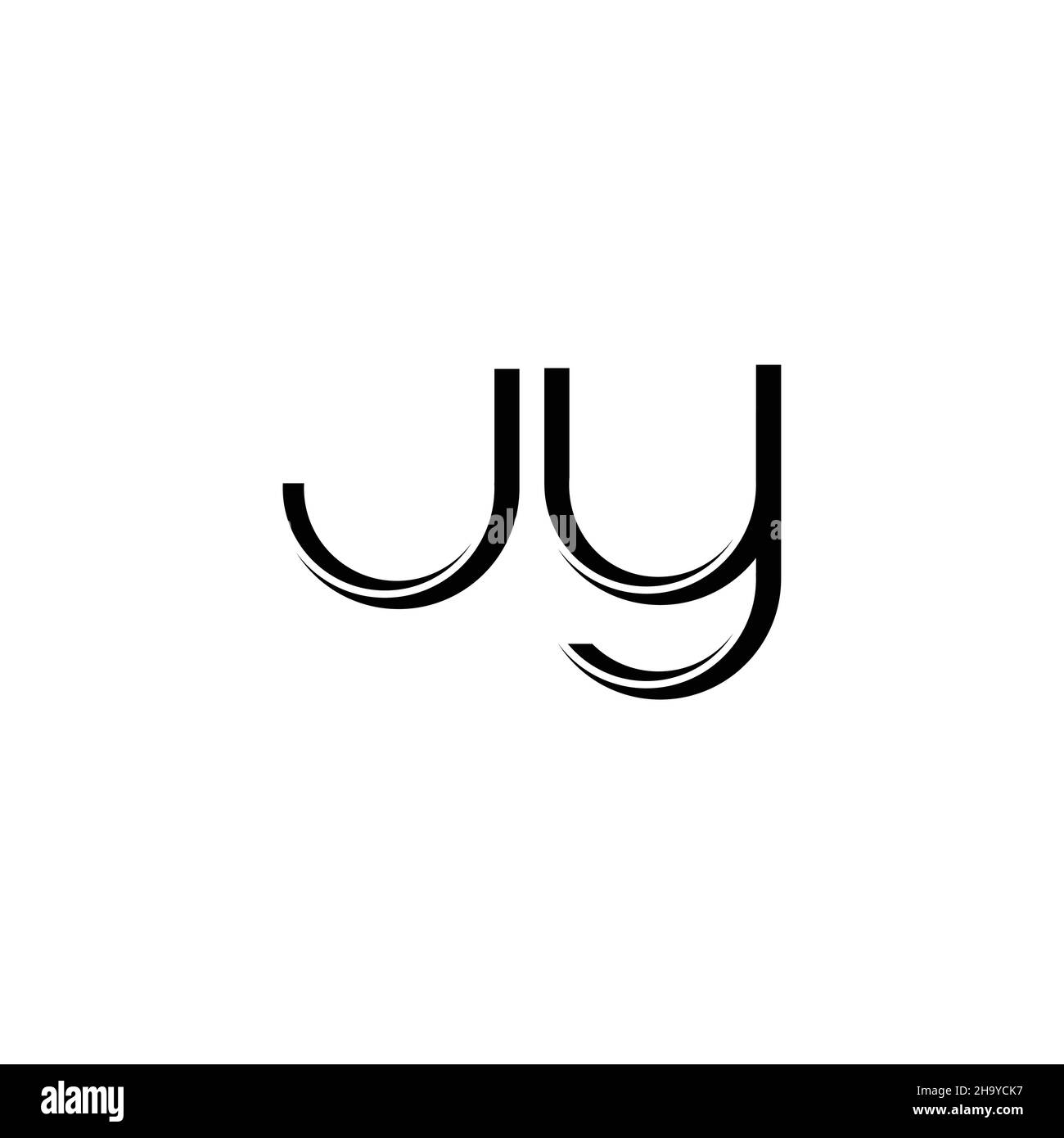JY Logo monogram with slice rounded modern design template isolated on