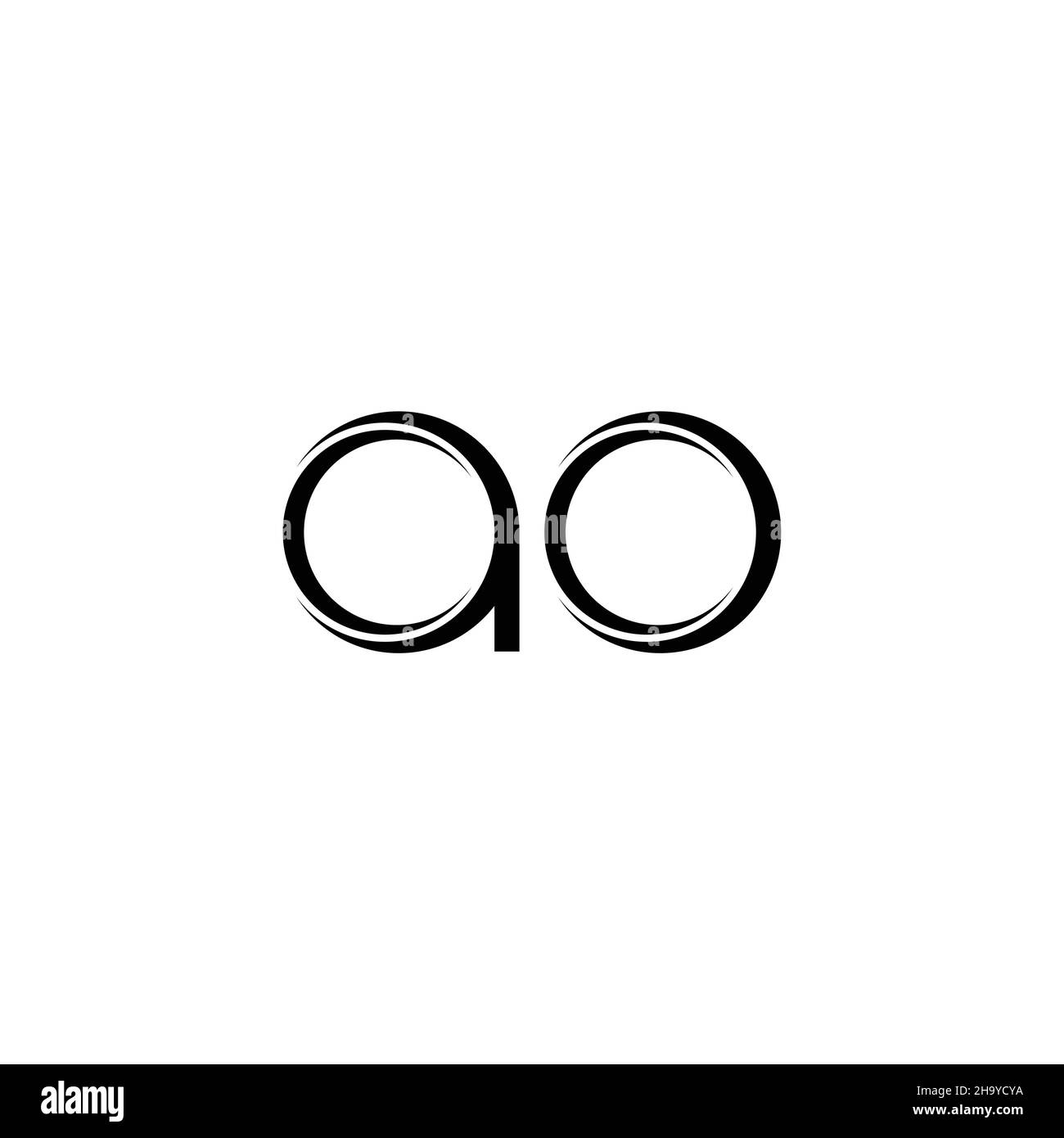 AO Logo monogram with slice rounded modern design template isolated on ...