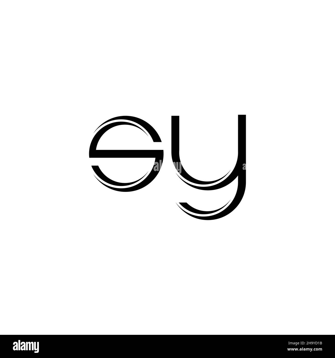 SY Logo monogram with slice rounded modern design template isolated on ...