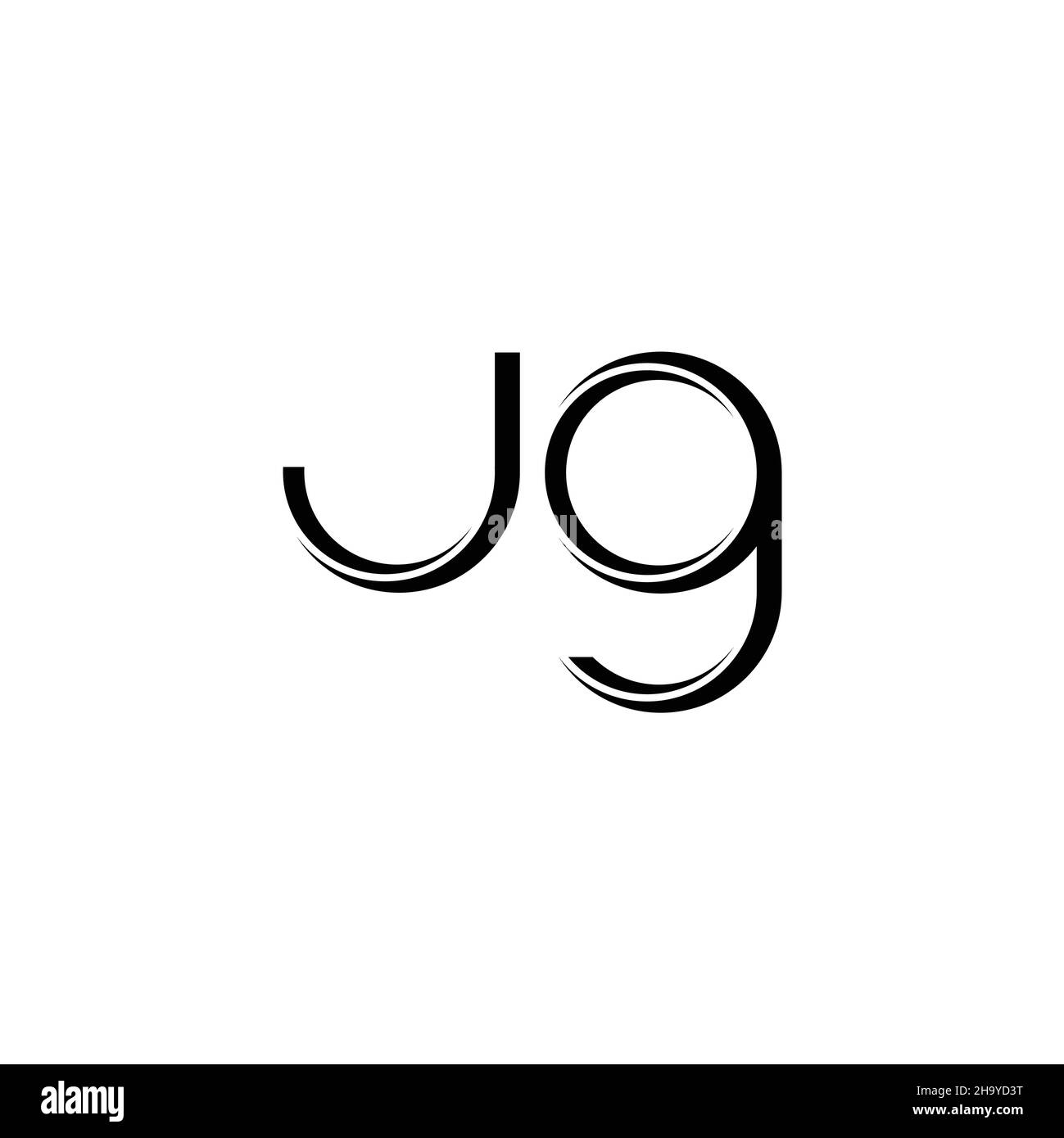 JG Logo monogram with slice rounded modern design template isolated on white background Stock Vector