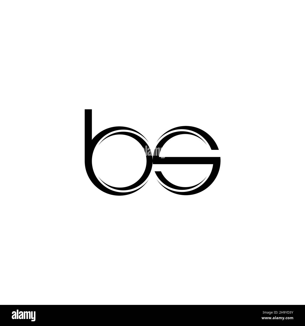 BS Logo monogram with slice rounded modern design template isolated on white background Stock Vector