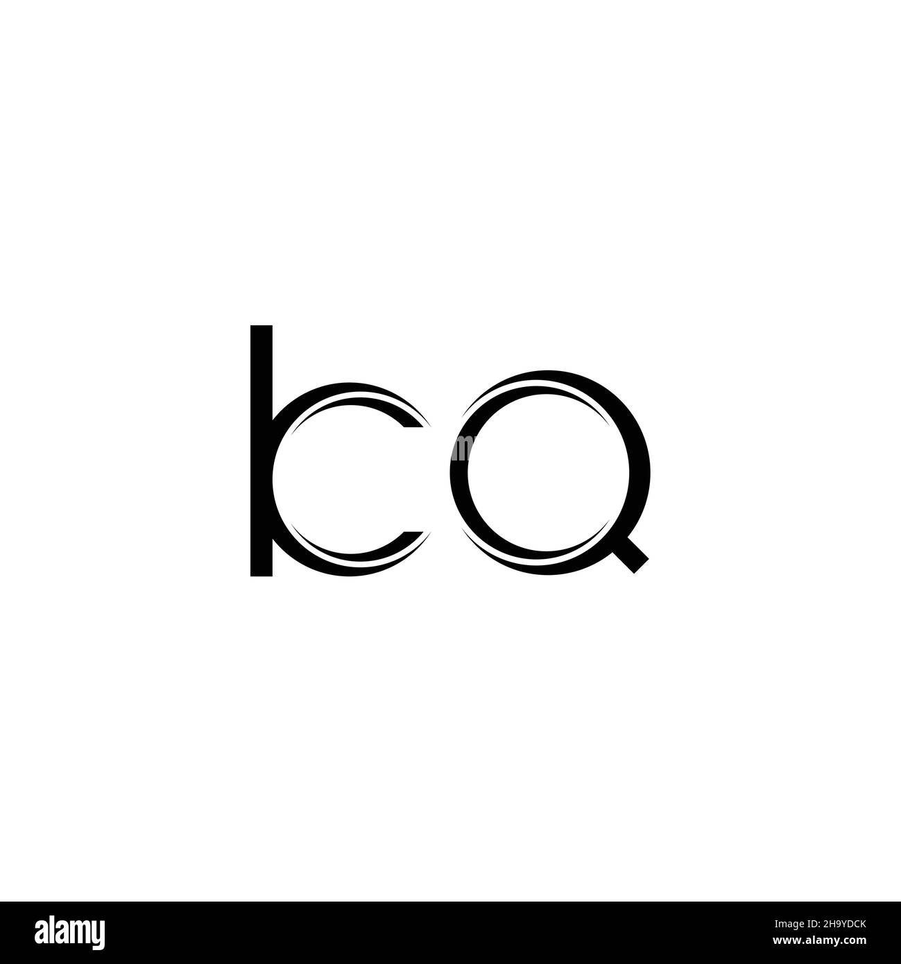 KQ Logo monogram with slice rounded modern design template isolated on