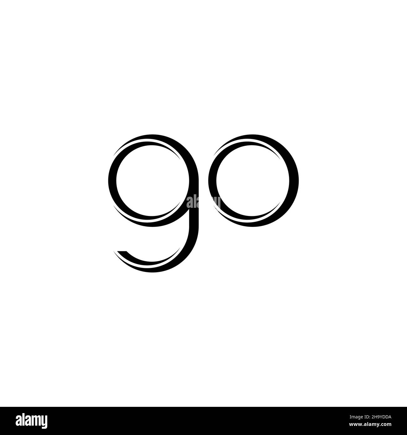 GO Logo monogram with slice rounded modern design template isolated on ...
