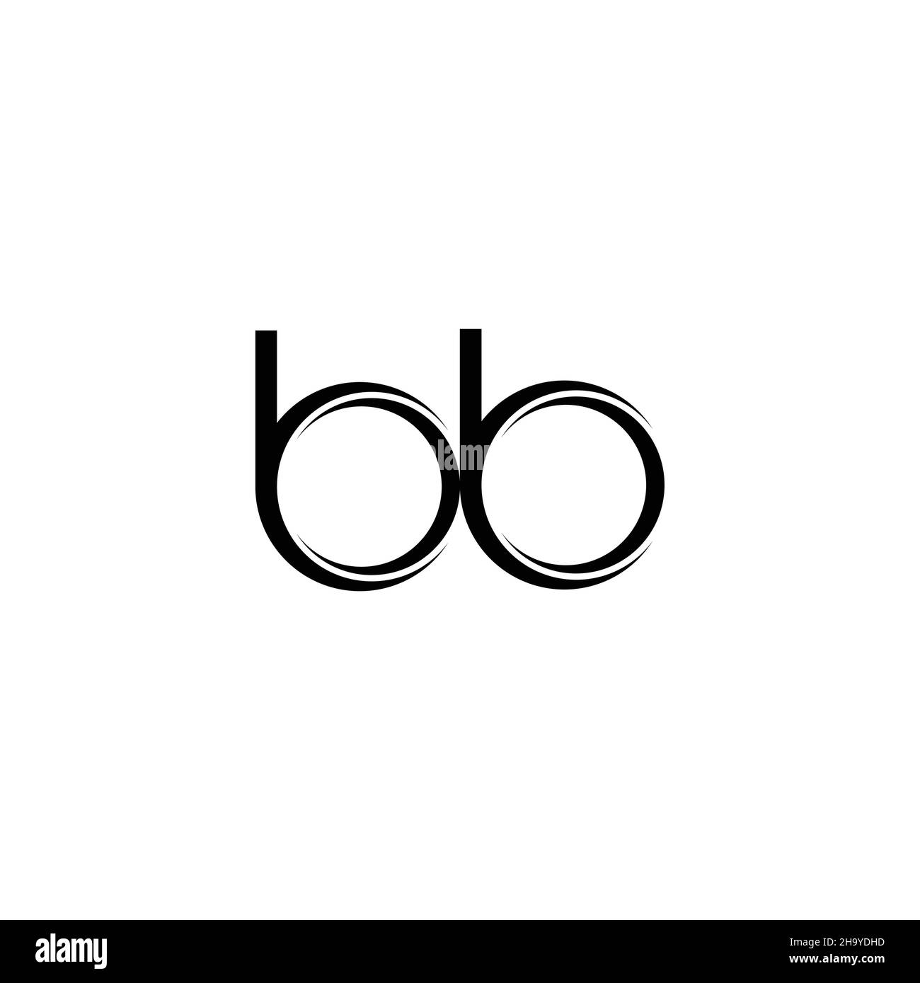 BB Logo monogram with slice rounded modern design template isolated on white background Stock Vector