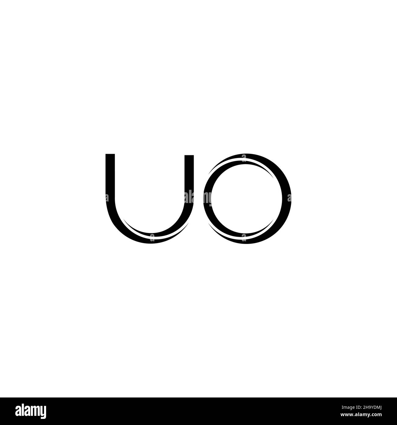 UO Logo monogram with slice rounded modern design template isolated on