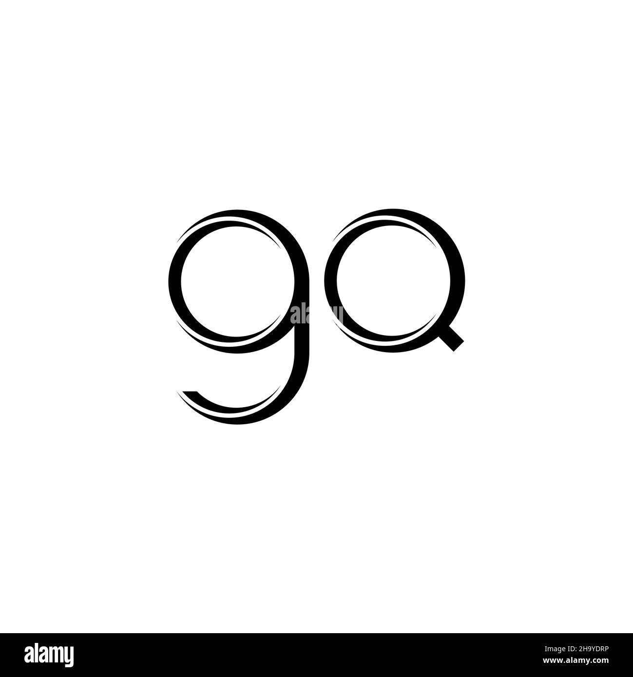 GQ Logo monogram with slice rounded modern design template isolated on ...