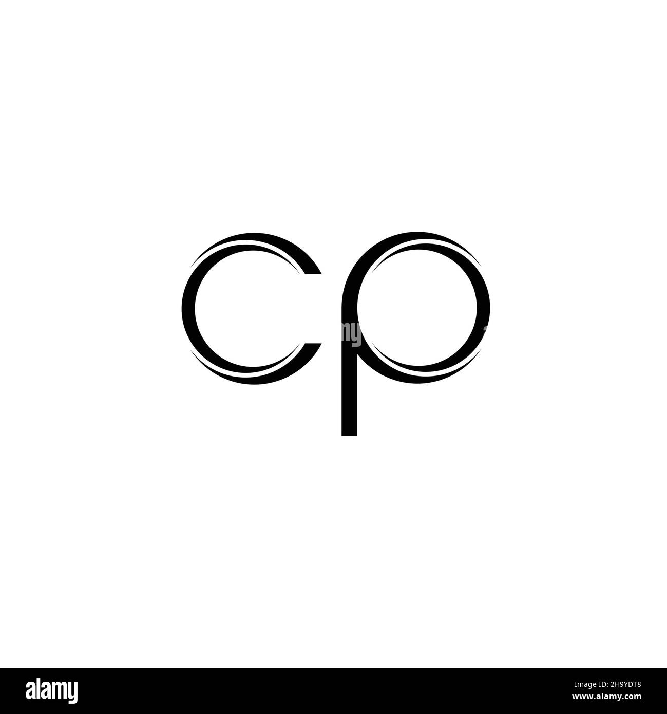 CP Logo monogram with slice rounded modern design template isolated on ...