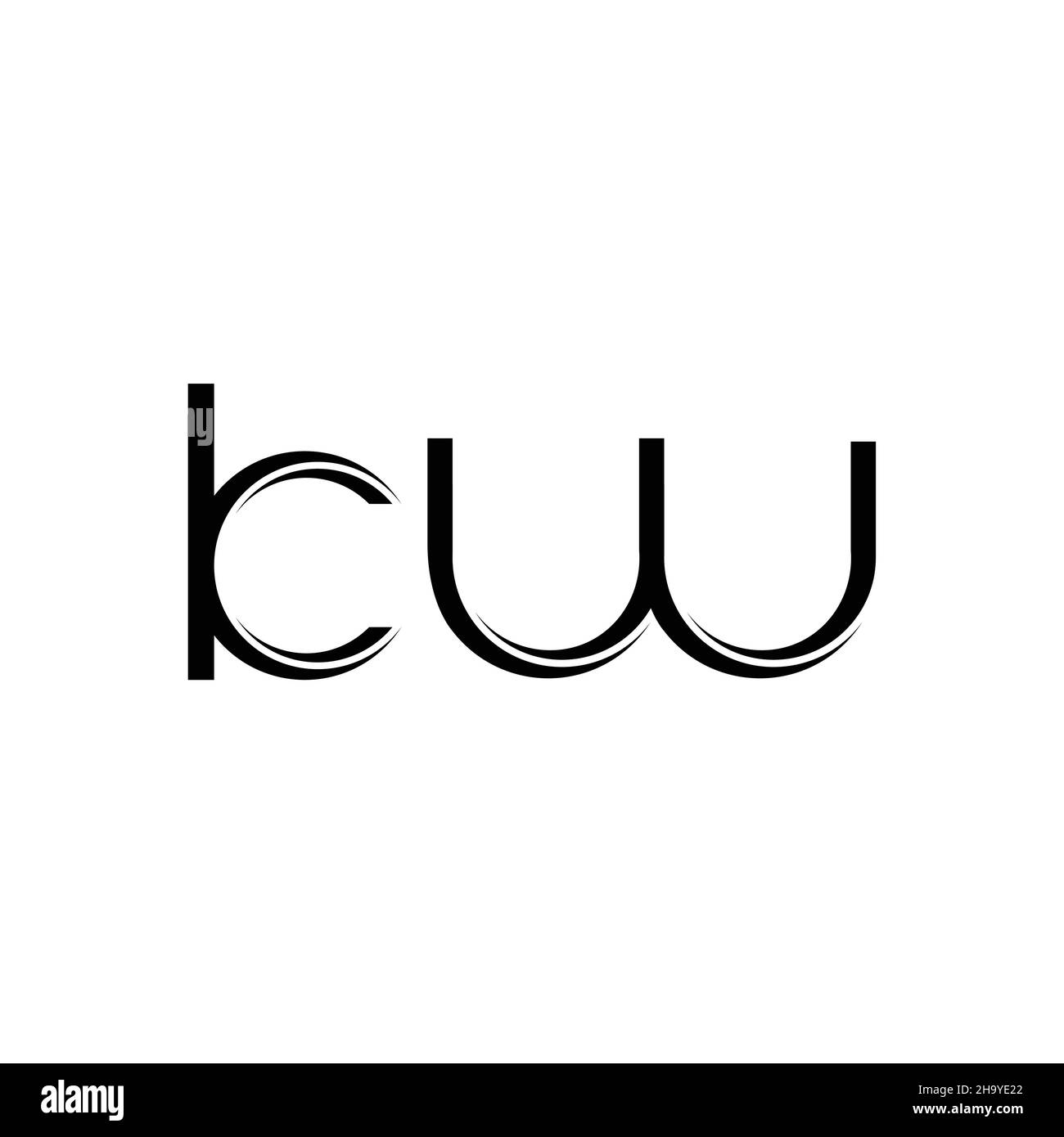 KW Logo monogram with slice rounded modern design template isolated on white background Stock Vector