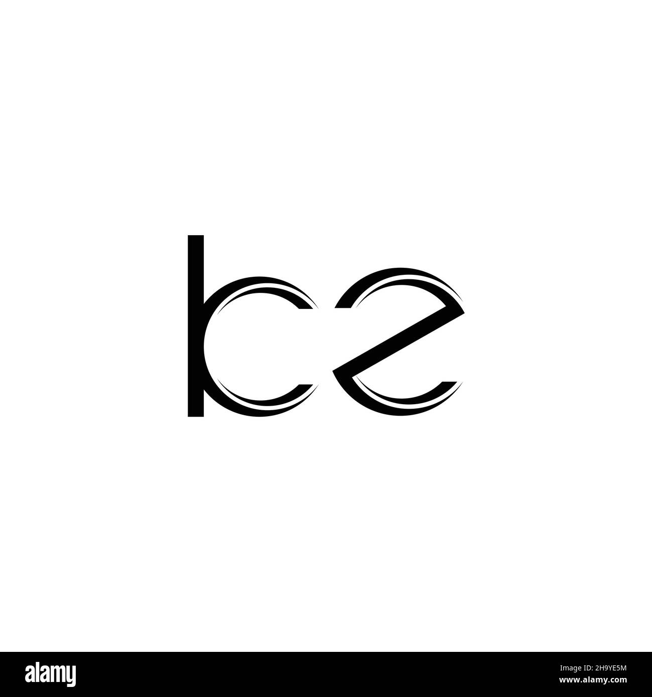 KZ Logo monogram with slice rounded modern design template isolated on ...