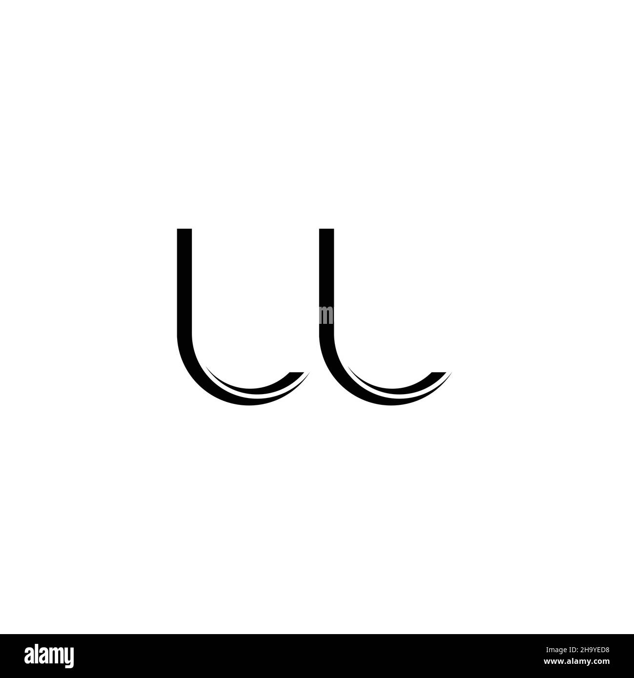 LL Logo monogram with slice rounded modern design template isolated on ...