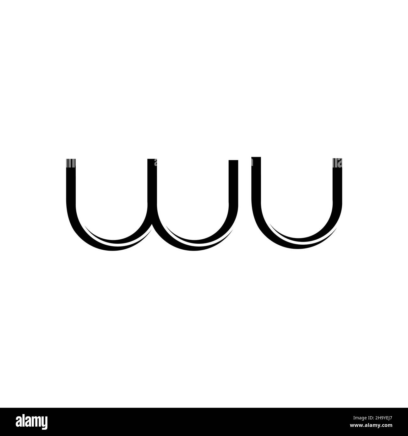 WU Logo monogram with slice rounded modern design template isolated on ...