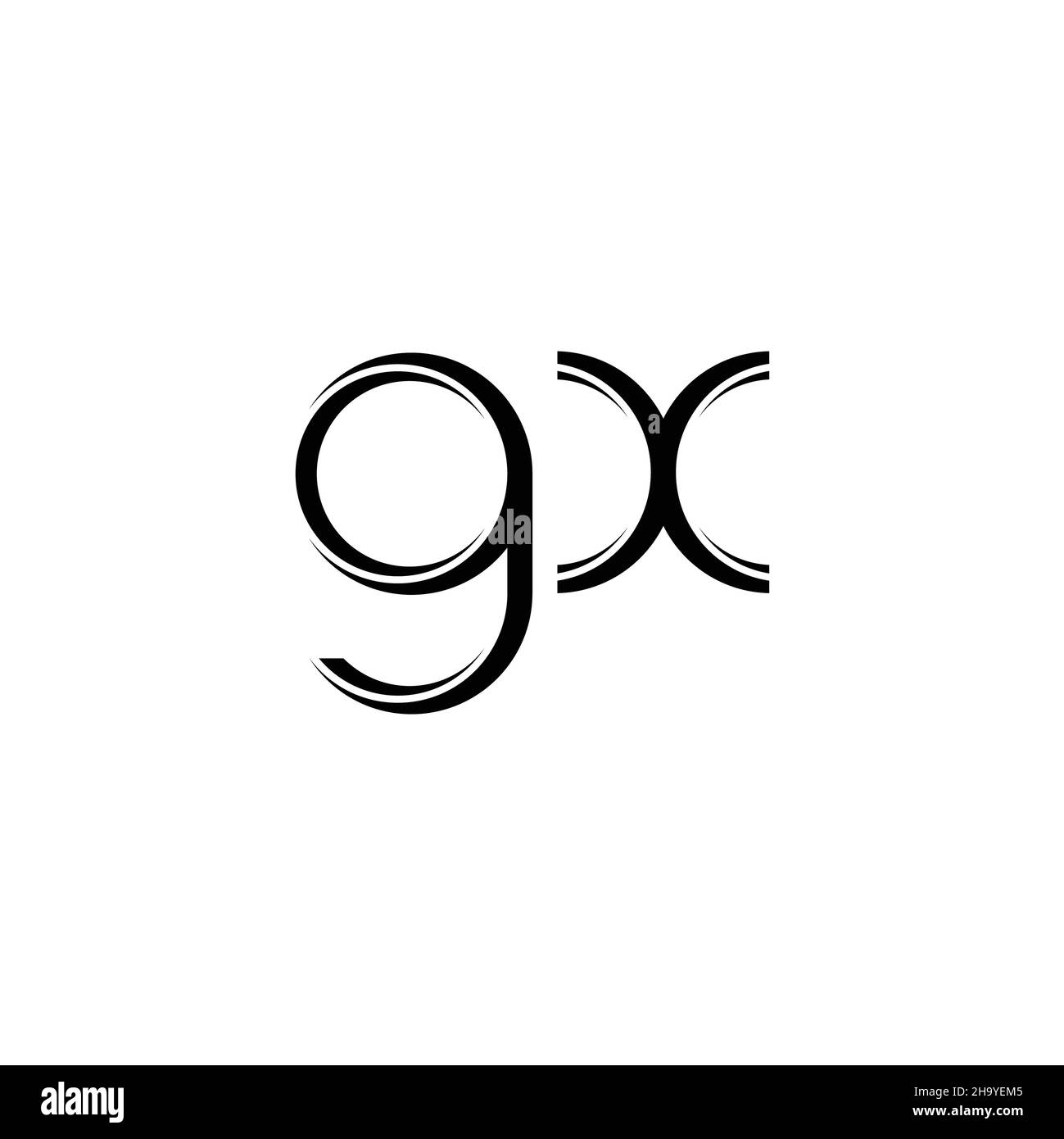 GX Logo monogram with slice rounded modern design template isolated on ...