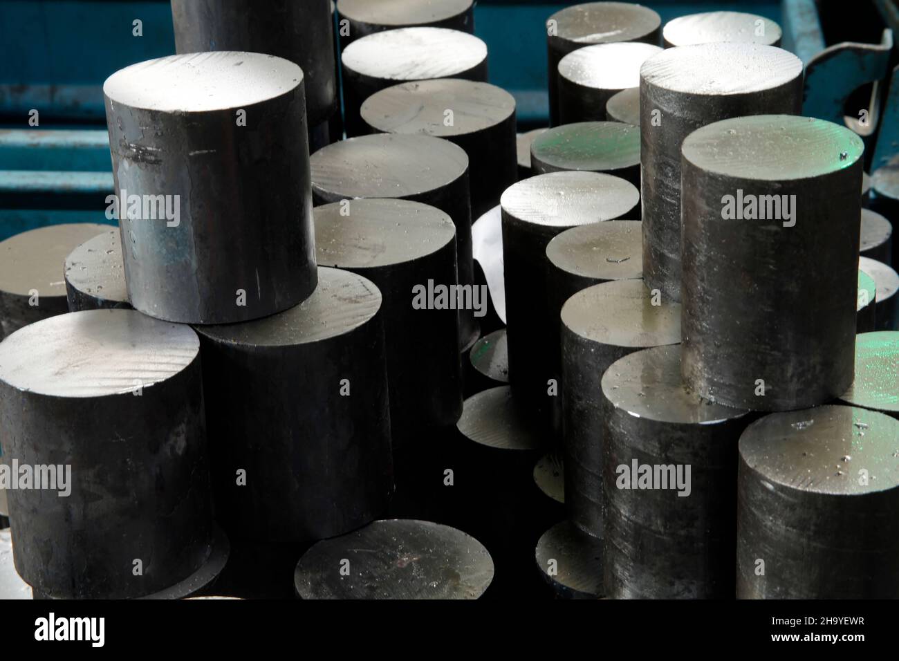 stainless steel rods, raw material for automotive parts Stock Photo Alamy