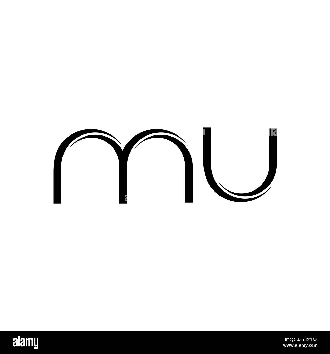 MU Logo monogram with slice rounded modern design template isolated on white background Stock Vector